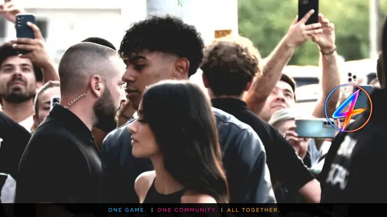 Lamine Yamal appears with influencer Inés García at Barcelona title dinner